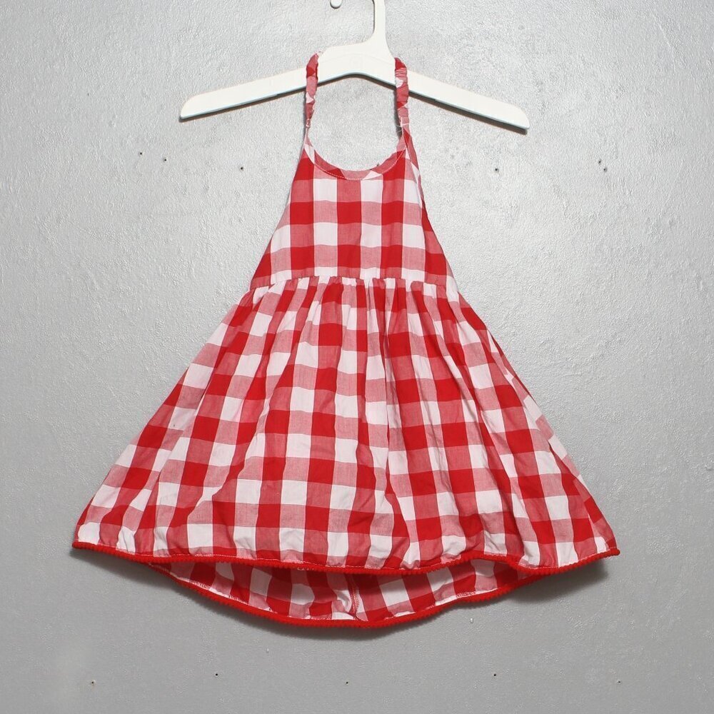 Wrangler red white gingham halter dress